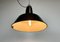 Industrial Black Enamel Factory Ceiling Lamp with Cast Iron Top, 1950s, Image 16