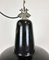 Industrial Black Enamel Factory Ceiling Lamp with Cast Iron Top, 1950s 3
