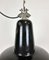 Industrial Black Enamel Factory Ceiling Lamp with Cast Iron Top, 1950s, Image 3