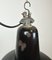 Industrial Black Enamel Factory Ceiling Lamp with Cast Iron Top, 1950s, Image 6