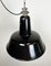 Industrial Black Enamel Factory Ceiling Lamp with Cast Iron Top, 1950s, Image 8