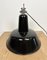 Industrial Black Enamel Factory Ceiling Lamp with Cast Iron Top, 1950s, Image 10