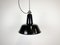 Industrial Black Enamel Factory Ceiling Lamp with Cast Iron Top, 1950s, Image 2