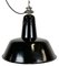 Industrial Black Enamel Factory Ceiling Lamp with Cast Iron Top, 1950s, Image 1