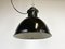 Lámpara colgante Bauhaus industrial esmaltada en negro de Elektrosvit, años 30, Imagen 8