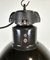 Lampe à Suspension Bauhaus Industrielle en Émail Noir de Elektrosvit, 1930s 3