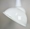 Lámpara colgante industrial de esmalte blanco, años 60, Imagen 4