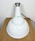 Lámpara colgante industrial de esmalte blanco, años 60, Imagen 11