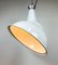 Lámpara colgante industrial de esmalte blanco, años 60, Imagen 17