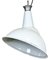 Lámpara colgante industrial de esmalte blanco, años 60, Imagen 1