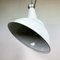 Lámpara colgante industrial de esmalte blanco, años 60, Imagen 6