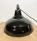 Industrial Black Enamel Factory Ceiling Lamp with Cast Iron Top, 1950s, Image 11