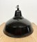 Industrial Black Enamel Factory Ceiling Lamp with Cast Iron Top, 1950s, Image 12