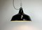 Industrial Black Enamel Factory Ceiling Lamp with Cast Iron Top, 1950s, Image 13