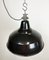 Industrial Black Enamel Factory Ceiling Lamp with Cast Iron Top, 1950s 7