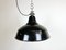 Industrial Black Enamel Factory Ceiling Lamp with Cast Iron Top, 1950s 2