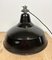 Industrial Black Enamel Factory Ceiling Lamp with Cast Iron Top, 1950s, Image 10