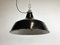 Industrial Black Enamel Factory Ceiling Lamp with Cast Iron Top, 1950s, Image 6