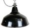 Industrial Black Enamel Factory Ceiling Lamp with Cast Iron Top, 1950s, Image 1