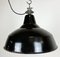 Industrial Black Enamel Factory Ceiling Lamp with Cast Iron Top, 1950s, Image 8