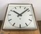 Large Industrial Square Double-Sided Factory Hanging Clock from Pragotron, 1970s 11
