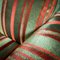 Mid-Century Fabric Armchair in Green with Orange Stripes, Image 4
