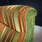 Mid-Century Fabric Armchair in Green with Orange Stripes 3