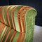 Mid-Century Fabric Armchair in Green with Orange Stripes, Image 3