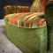 Mid-Century Fabric Armchair in Green with Orange Stripes 6