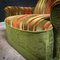 Mid-Century Fabric Armchair in Green with Orange Stripes, Image 6
