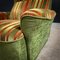 Mid-Century Fabric Armchair in Green with Orange Stripes 5