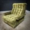 Mid-Century Botanically Green Velvet Fabric Armchair 1