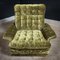 Mid-Century Botanically Green Velvet Fabric Armchair 2