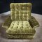 Mid-Century Botanically Green Velvet Fabric Armchair, Image 2
