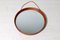 Mid-Century Round Mirror in Leather and Teak by Glas & Wood Hovmantorp, Sweden, 1960s, Image 7
