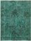 Large Turquoise Overdyed Area Rug 1