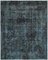 Large Vintage Black Overdyed Area Rug 1