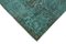 Large Vintage Turquoise Overdyed Area Rug 4