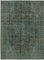 Large Vintage Turquoise Overdyed Area Rug, Image 1