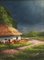 Before the Rain: View of Ukrainian Country Road and Hut, 20e Siècle, Huile sur Panneau, Encadrée 2