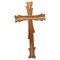 Religiöses Holzkreuz mit traditionellem Kunstwerk, 1950er 1