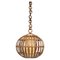 Lampe à Suspension Mid-Century Globe en Rotin et Bambou, Italie, 1960s 1