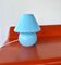 Babyblaue Murano Pilz Lampe 1