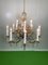 Lámpara de araña Lustre de cristal flameado al estilo de Maria Theresien, años 60, Imagen 9