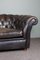 Chesterfield Brown Leather Sofa, Image 6