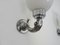 Carp Wall Lights in Silver Metal and Opaline, 1960s, Set of 2, Image 8