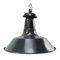 Vintage French Industrial Black Enamel Pendant Light, Image 1