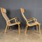 Mid-20thc Danish Beech Framed Chairs & Ottoman by Bruno Mathsson, 1978, Set of 3, Image 28
