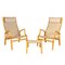 Mid-20thc Danish Beech Framed Chairs & Ottoman by Bruno Mathsson, 1978, Set of 3, Image 1