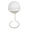 Space Age White Glass Globe Lamp in White Metal, Image 1
